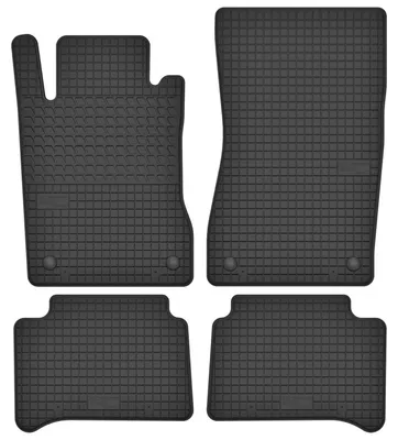 Produktbild von Gummi-Fußmatten für Mercedes E W211 2002-2009 (Limousine/Kombi) – 4-tlg, Schwarz, passgenau – Wielganizator SolidTread
