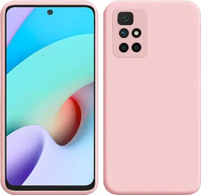 Image de Etui pour Xiaomi Redmi 10, étui de protection en silicone souple en caoutchouc liquide Rose