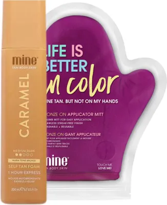 Image de MineTan Mousse autobronzante au caramel + Gant