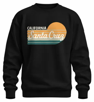 Produktbild von Santa Cruz California Retro Sonnenuntergang Surfen Strand Sweatshirt Pullover, Schwarz, L