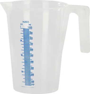 Produktbild von Kerbl Messbecher Kunststoff mit Skala, stapelbar transparent