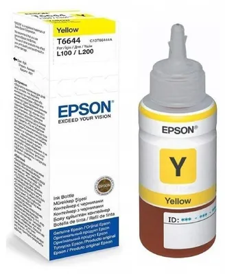 Zdjęcie produktu dla Epson T6644 Yellow ink bottle 70ml, Oryginalny, Żółty, Epson L100/L110/L200/L300/L355/L550, Indonezja, 1 szt., 40 mm