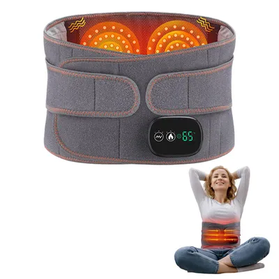 Produktbild von Wärmegürtel Rücken, Rotlichttherapie - Gürtel mit Massagemoden und Wärmestufen, Heizkissen Kabellos mit 5000mAh Akku, Rückenwärmer Massagegürtel