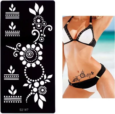 Produktbild von Henna Tattoo Schablone Airbrush Stencil Blume Ornamente