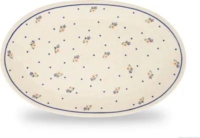 Produktbild von Original Bunzlauer Keramik Servierplatte Platte Teller oval 35,4x22x3,5 cm Design 111