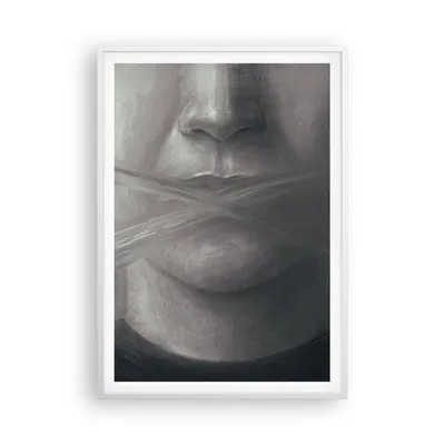 Produktbild von Gerahmtes Poster - Weißer Rahmen - Symbol Mund Sprache - 70x100 cm - Wand Bild - Wanddeko - Wandbilder - Kunstposter - Wandposter - Bilderrahmen - Bilder - Kunstdruck - P2WPA70x100-4754