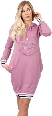 Produktbild von Brooklyn Kleid für Damen, Dunkelrosa, Baumwolle-Elasthan, universelle Größe (S, M, L)