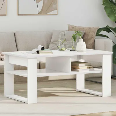 Produktbild von "Schlussverkauf" Couchtisch 1 PC - Modernen Stil - Kaffeetisch - mit Speicher Weiß 96x54x44 cm Holzwerkstoff C9691