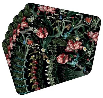 Produktbild von MG Design Set aus 6 Kork-Platzsets - Flowers 5 - 30 x 40 cm - hitzebeständig & abwischbar, mit Korkrückseite