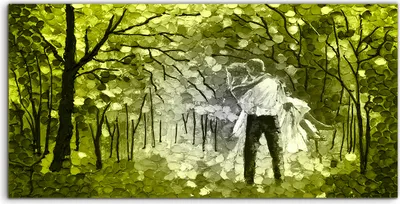 Produktbild von Coloray - Glasbild - 120x60 cm - Wandbild - Glasbilder - Kunst Moderne Kunst Mehrfarbiges Paar
