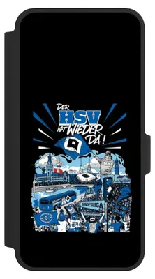 Produktbild von NIVOCASE Klapphülle für Samsung Galaxy A37 5G  Handyhülle aus Kunst Leder NIVOflip schwarz Aufstieg HSV Hamburger SV