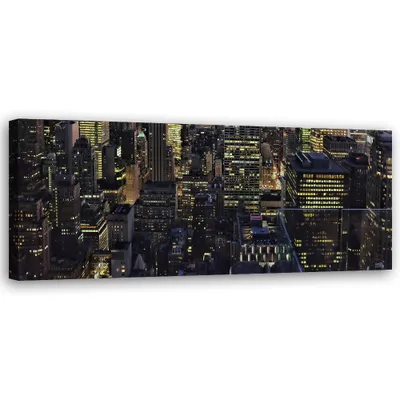Produktbild von Leinwandbild Stadt bei Nacht 90x30 Feeby Grau bild für die wand bereit zum aufhängen