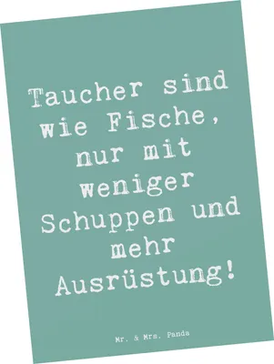 Produktbild von Mr. & Mrs. Panda Grußkarte Spruch Tauchen Abenteuer - Meeresbrise - Geschenk, Teamsport, Ansichtskarten, Postkarte, unterwasserwelt, Sportart, Korallenriffe, Schuppen