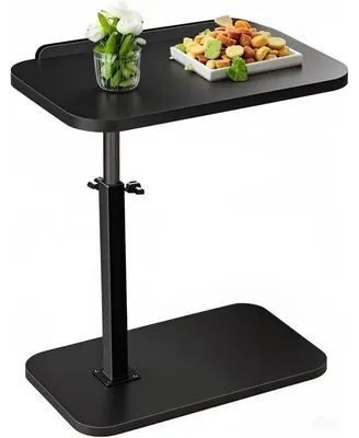 Obrázek produktu pro C-stůl, pomocný stolek, výškově nastavitelný, otočný o 360°, černý, 40x30 cm
