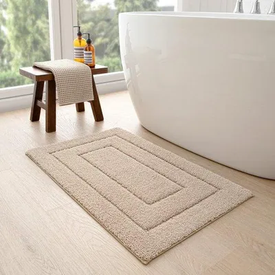 Produktbild von Famanu Badmatte 60 x 110 cm, Antirutsch, Weich, Wasserabsorbierend, Waschmaschinenfest, Beige
