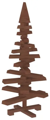 Image de vidaXL Arbre de Noël en bois KOTKA, 90 cm, en bois de pin massif