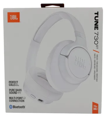 Obrázok produktu pre JBL Tune 730BT, Bezdrôtový, Hovor / hudba, 20 - 20000 Hz, 218,2 g, Slúchadlá s mikrofónom, Biela