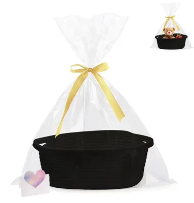 Produktbild von Geschenkkorb leer, gewebt, mit Baumwollseil, 1 Stück, Aufbewahrungskorb für Haushalt