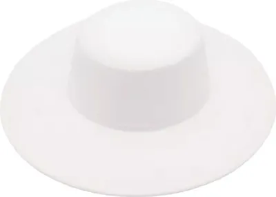 Produktbild von Retro-Damenhut großer Fedora-Hut mit breiter Krempe reine Farbe Derby-Hochzeit Jazz-Hut Abschlussball Party Pendeln flache Oberseite Filzhut-Weiß