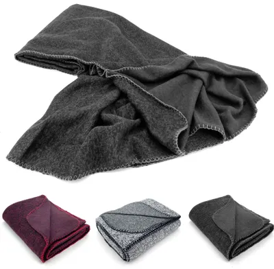 Produktbild von heimtexland ® hochwertige Wohndecke Strick Sofadecke Super Soft Fleece 150x200 Kuscheldecke Typ854 Anthrazit meliert