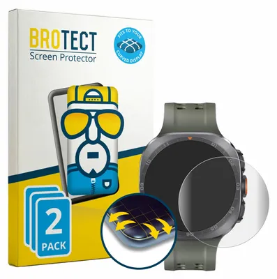 Produktbild von 2x BROTECT Fullscreen Schutzfolie für Samsung Galaxy Watch Ultra 2 (47 mm) Displayschutz Folie Fullcover Klar Transparent