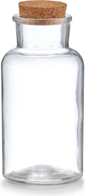 Produktbild von zeller Gewürzglas mit Korkdeckel DH 8x17.50 cm transparent