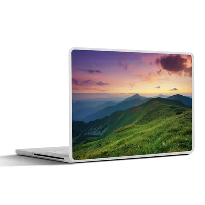 Produktbild von MuchoWow® Laptop Aufkleber Sticker Cover Berg - Gras - Landschaft - Abend 36.5x27.5 cm - Laptop-Sticker