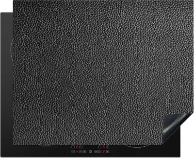 Produktbild von KitchenYeah© Herdabdeckplatte Leder - Lederoptik - Schwarz - Hell , 65x52cm, Küche Deko, Glaskeramikkochfeld Herdabdeckung, Abdeckplatte fùr Kochfeld