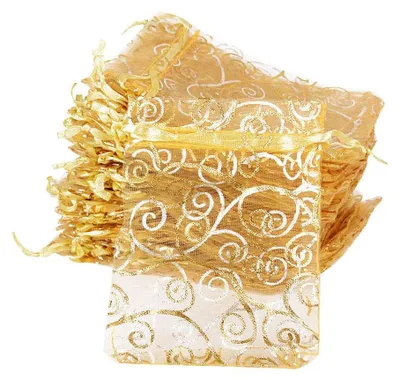 Produktbild von 100 Stücke Organzabeutel Hochzeit Weihnachten Taufe Organzasäckchen zum befüllen Säckchen für Lavendel Geschenkbeutel Organza Schmuckbeutel 9*12