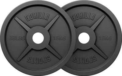 Produktbild von GORILLA SPORTS® Olympia Hantelscheiben - Set 30kg, 2x15kg Gewichte, 50mm Bohrung, Gusseisen - Gewichtsscheiben, Hantelscheiben-Set, Hanteln