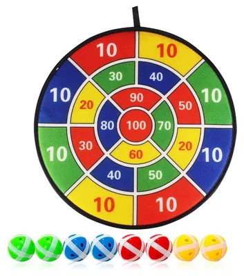 Produktbild von Große Dartscheibe für Kinder, Kinder-Dartscheibe mit Klebebällen, digitale Zielscheibe mit 6 Bällen, Geburtstagsgeschenk, 37 cm