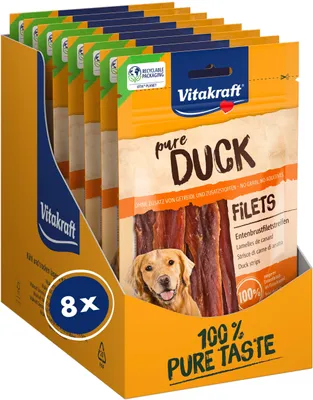 Image de Vitakraft Pure Duck Filet, friandises pour chiens, lamelles de filet de canard, sans sucre ajouté