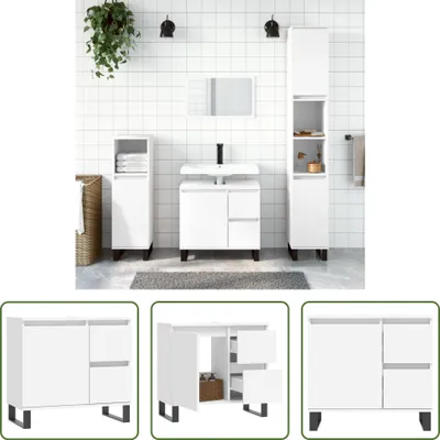 Obrázok produktu pre The Living Store Kúpeľňová skrinka biela 65x33x60 cm Materiál na báze dreva