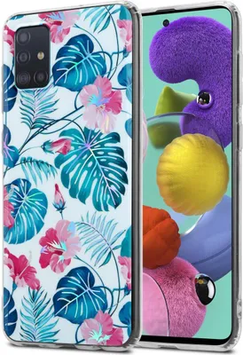 Image de Cadorabo Housse pour Samsung Galaxy A51 4G / M40s Housse de protection avec étui blanc TPU Fleurs Cover Case