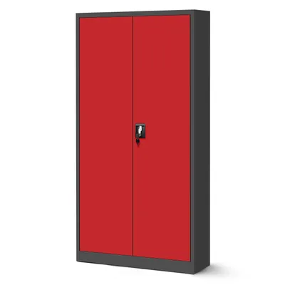 Image de Armoire à outils Armoire d'atelier en acier anthracite-rouge 185x90x50
