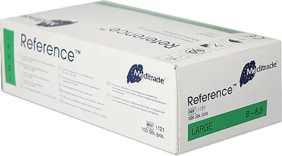 Produktbild von Meditrade Reference Latexhandschuhe gepudert unsteril 100 Stück Gr. M
