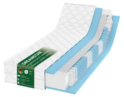 Zdjęcie produktu dla Ergonomiczny 7-strefowy materac ze sprężynami kieszeniowymi | 80 x 200 cm | 17 cm | H2 & H3 | Dreamstar Ergo Flex Duo | Materac dwustronny