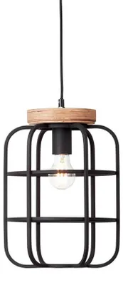 Produktbild von Brilliant Pendelleuchte Gwen Holz/Schwarz korund Ø25cm max. 40W E27 kürzbar
