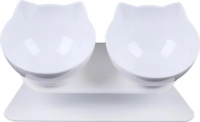 Immagine prodotto di Ciotola per cani e gatti, design inclinato, facile da pulire, BIANCA