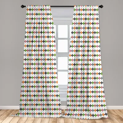 Produktbild von Abakuhaus, Fenstervorhänge, Bunte Rund, 2-Panel-Set, 150 x 175 cm