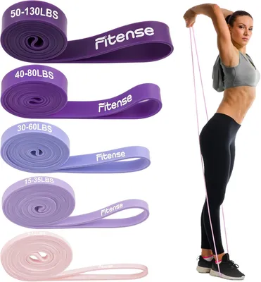Produktbild von Widerstandsbänder Set 5 bis 130 lbs, 5 Stück, mit Türanker, für Krafttraining
