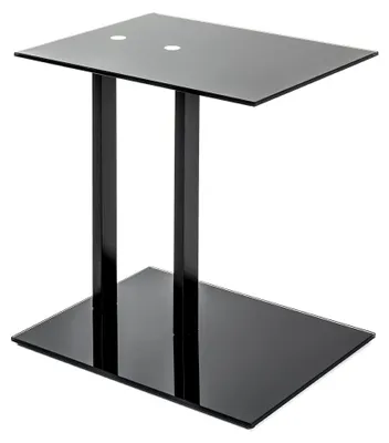 Beistelltisch schwarz Metall Sicherheitsglas 8 mm – B 45 x H 50 x T 35 cm