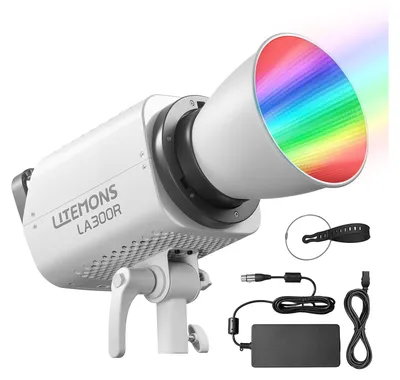Obrázek produktu pro Godox Litemons LA300R Studio RGB video světlo, 330 W, LED fotografické světlo, lampa, 1800šC10000 K, CRI95+, držák Bowens, ovládání APP s reflektorem pro domácí studio, vlog, živé vysílání, portrét, produkt, svatební fotografie