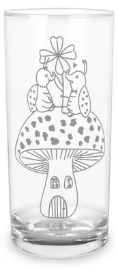Produktbild von Mr. & Mrs. Panda Glas Marienkäfer Fliegenpilz 400 ml - Transparent - Geschenk, Tumbler, Trinkglas, Wohnung, Cocktailglas, Haus, Fleigenpilzhaus, Wasserglas, Zuhause