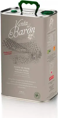 Produktbild von Venta del Barón - Preisgekröntes Premium Natives Extra Virgine Olivenöl - Kaltgepresst - Sehr hoher Polyphenolgehalt - 2,5 L Kanister