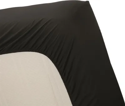 Produktbild von Ambiante Renforcé-Spannbettlaken für 35cm hohe Matratzen Baumwolle Uni Farbe Black Größe 90x200