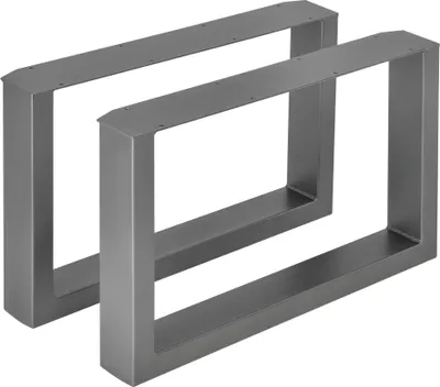 Image de Ensemble de 2 piètements de table basse « Makers » 64 x 40 cm Acier Gris acier
