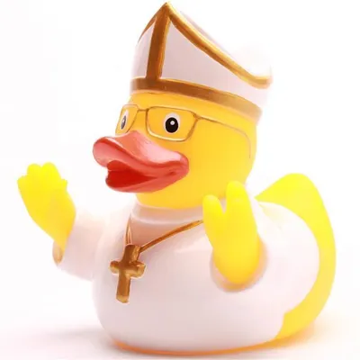 Image de Canard de bain « Pape » en vinyle, 10 cm