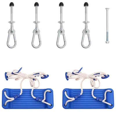 Immagine prodotto di vidaXL Seggiolini per altalena con corde 2 pz. Blu 38x16 cm Polietilene
