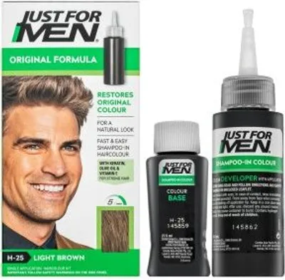 Zdjęcie produktu dla Just For Men Szampon koloryzujący dla mężczyzn H25 Jasny Brąz 66 ml